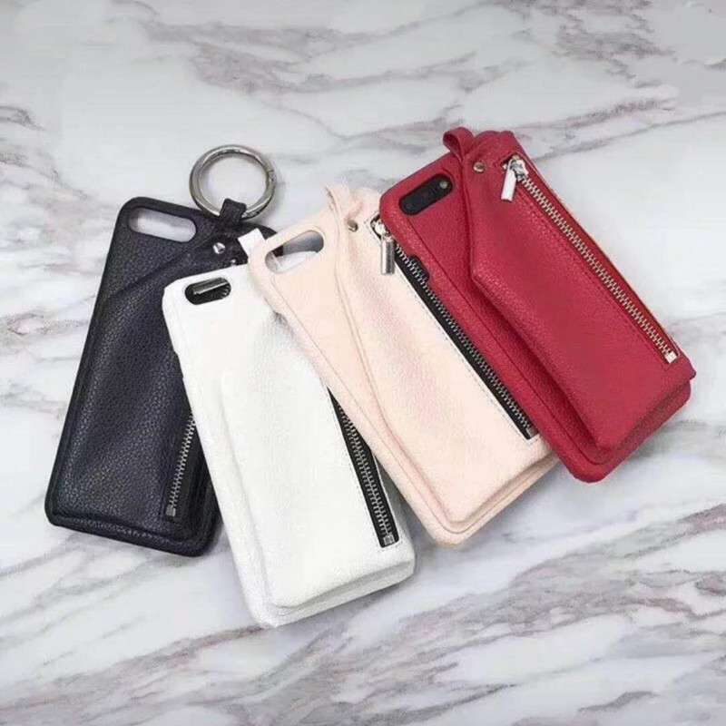 Apple iPhone 8 휴대 전화 보호 케이스, 수동 가죽 보호 케이스, 소형 지갑 저장 휴대 전화 가방, 낙하 저항성 및 진동 저항성 가죽 중국 빨간 휴대 전화 케이스