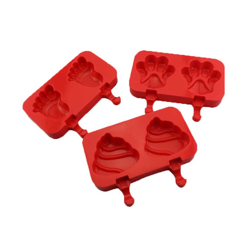 아이스크림 곰팡이 부엌 가제트 DIY 음식 등급 실리콘 아이 아이스크림 트레이 홀더 청소하기 쉬운 2oR3 공동 상자 모양