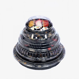 라운드 스시 테이크 아웃 박스, 에코 친화적 인 재활용 가능한 일회용 스시 박스를 맞춤 설정