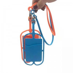 멀티 컬러 새로운 링 전화 홀더 휴대 전화 랜디드 전화 케이스 케이스 홀더 카드 포켓 실리콘 목 스트랩 실리콘 휴대폰 휴대 전화 홀더