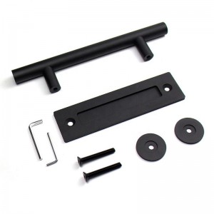 BH001 블랙 둥근 헛간 도어 풀 핸들 슬라이딩 도어 손잡이, 헛간 나무 도어 핸들