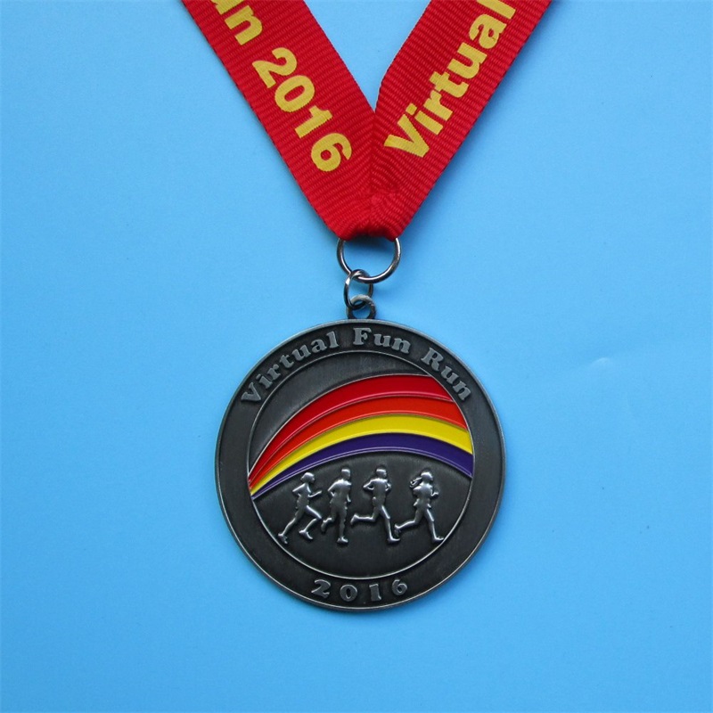 도금 된 골동품 가상 이벤트 메달 3D 무지개 메달