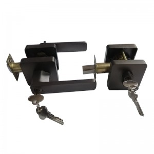 이중 실린더 데드 볼트 세트가있는 78001 제곱 입구 레버 키 키드 콤보 잠금 (사무실 및 정문 용), 헤비 듀티 엔트리 도어 잠금장, 1 팩