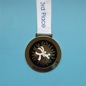 아연 합금 금속 메달과 트로피 기념품 선물 금메달 스포츠 리본