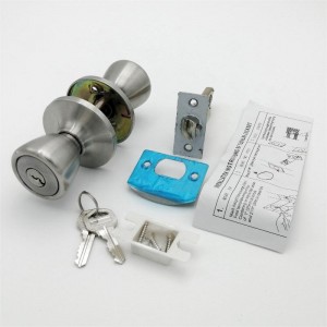 2506 자물쇠가있는 새틴 크롬 도어 손잡이에 2506 내부 도어 손잡이 및 키 키가있는 입구 도어 손잡이 1 팩