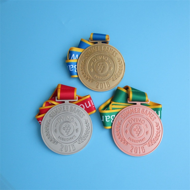 리본 도금 금은 실버 브론즈 사이클링 마라톤 금속 스포츠 금속 메달이있는 맞춤형 로고 상 메달