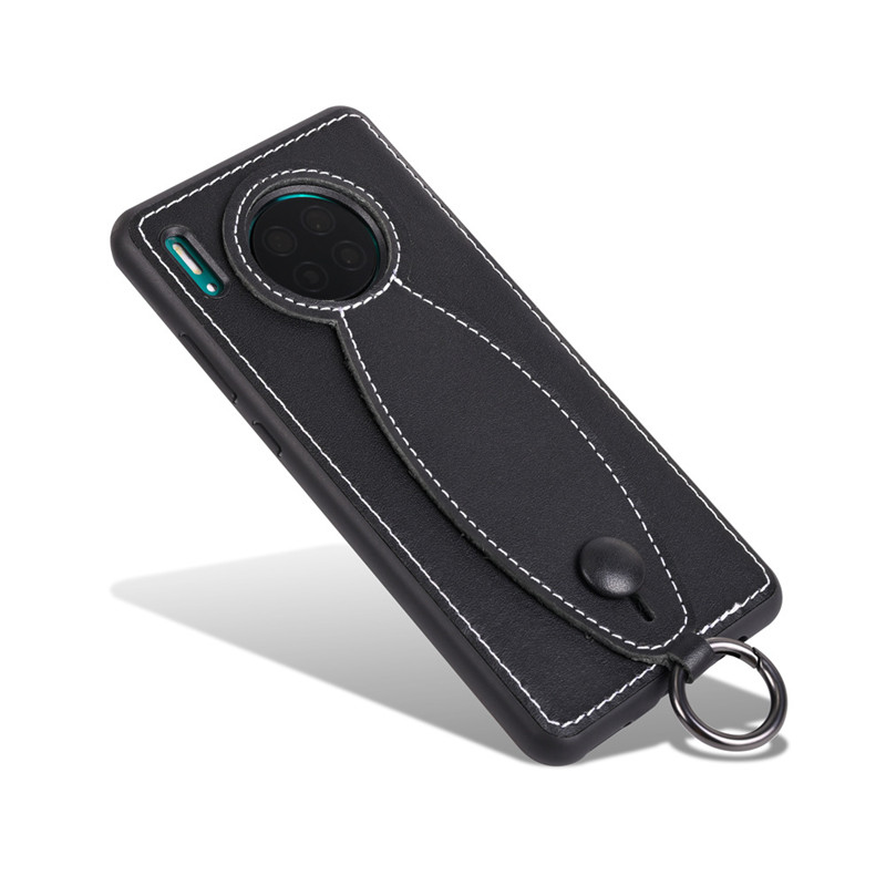 Huawei mate30/pro30 휴대 전화 케이스, 이탈리아 송아지 가죽 개인화 된 핸드 스트랩 브래킷 유형 휴대 전화 보호 가죽 케이스, 좋은 추락 저항, 내구성 및 보호 가죽 케이스에 적합합니다.