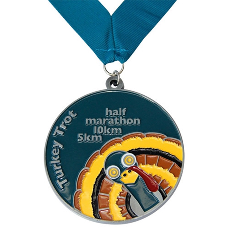 패션 디자인 3D 금속 스포츠 메달 및 트로피 커스텀 Duathlon 트라이 애슬론 달리기 금상 메달 리본
