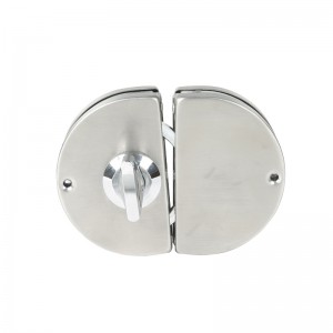 GDL001 201 스테인리스 스틸 상업용 내구성 금속 크롬 유리 도어 방지 보안 잠금 장치, 더블 스윙 힌지 프레임리스 푸시 슬라이딩 게이트 잠금