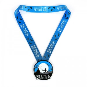 7/8 인치 매트 블랙 메탈 메달 할로윈 빛나는 밤 메달