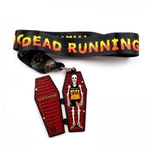 금속 다이 캐스팅 7/8 인치 매트 블랙 메탈 메달 할로윈 조기 스포츠 메달