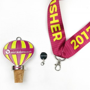 커스텀 하프 마라톤 메달 와인 병 마개 스토퍼 포도원 메달과 매력