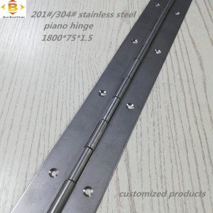 맞춤형 긴 힌지 201#304#두께 1.5mm 스테인레스 스틸 피아노 힌지 연속 행 캐비닛 피아노 힌지