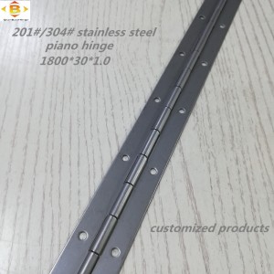 맞춤형 긴 힌지 201#304#두께 1.0mm 스테인레스 스틸 두꺼운 피아노 힌지 연속 행 캐비닛 피아노 힌지