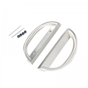 슬라이딩 파티오 도어 핸들 세트, D 모양, 키가없는 (3-15/16”홀 간격)