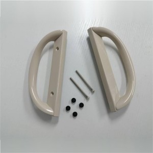 슬라이딩 파티오 도어 핸들 세트, D 모양, 키가없는 (3-15/16”홀 간격)