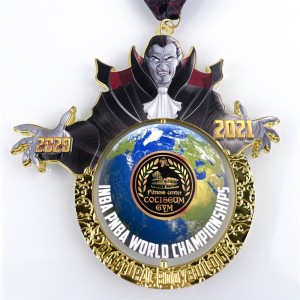 Untique 놋쇠 소프트 에나멜 컬러 금속지도 직소 조합 메달