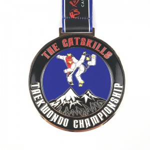 맞춤형 금속 원 모양 엠보싱 디자인 에나멜 메달