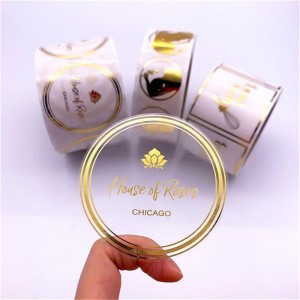 라운드 브론 징 라벨 스티커, 브론 징 투명 레이블, 맞춤형 브론 징 라벨 스티커