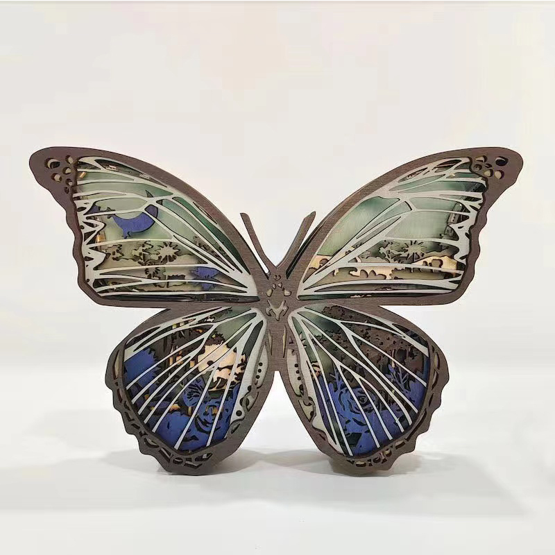 3D 목재 나비 장식품