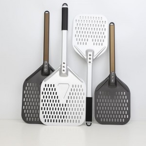 분리 가능한 알루미늄 손잡이 양극 8 인치 10 인치 천공 알루미늄 피자 피자 피자 피자 피자 피자 패들 오븐 액세서리