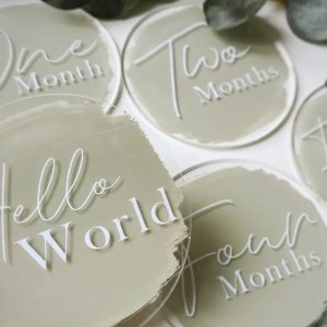 아크릴 레이저 컷 판화 휴가 어린이 \\\\ \'의 이정표 기념 카드