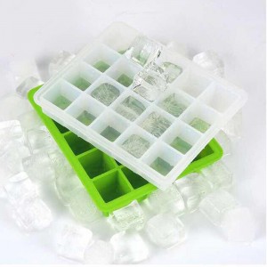 20 웰 아이스 큐브 곰팡이, 식품 등급 실리콘으로 만든 아이스 트레이, 칵테일 음료 아이스 큐브 곰팡이, 청소하기 쉬운 BPA 무료