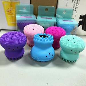 클렌징 브러시 실리콘 핸드 헬드 클렌징 브러시 및 마사지, 낙지 모양의 클렌징 브러시 깊은 클렌징 부드러운 각질 제거 피부 마사지