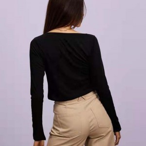 커스텀 스프링 가을 숙녀 섹시 스웨터 롱 슬리브 풀오버 중공 스웨터