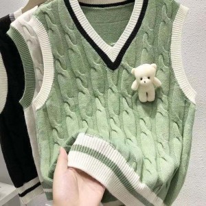 니트 조끼 여자 \\\\ \'의 봄과 가을 스웨터