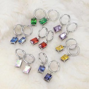 스퀘어 패션 고급 지르코니아 귀걸이