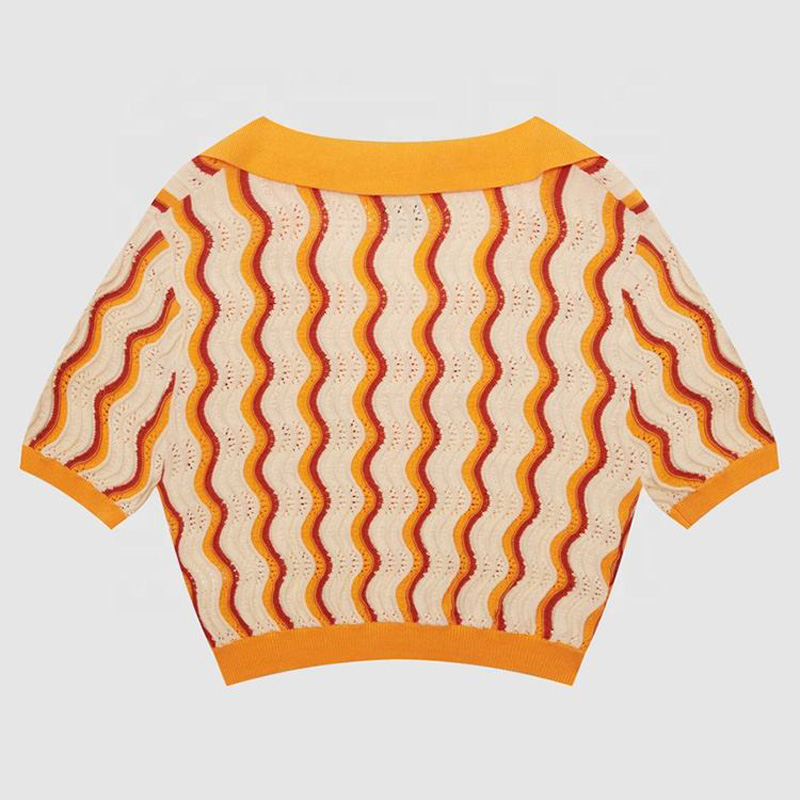 2023 New Design Custom Women \\ 'S Knitwear v Looke Solice Spring Spring Spring Spring Thirts Short Sleeve Knitted Cardigan 스웨터