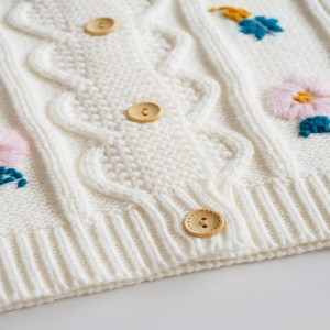 어린이 \\\\의 니트 긴팔 가디건 순수 손 자수