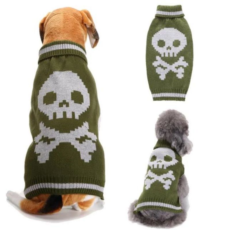 할로윈 따뜻한 애완 동물 의상 옷 개 개 스웨터 중간 큰 개