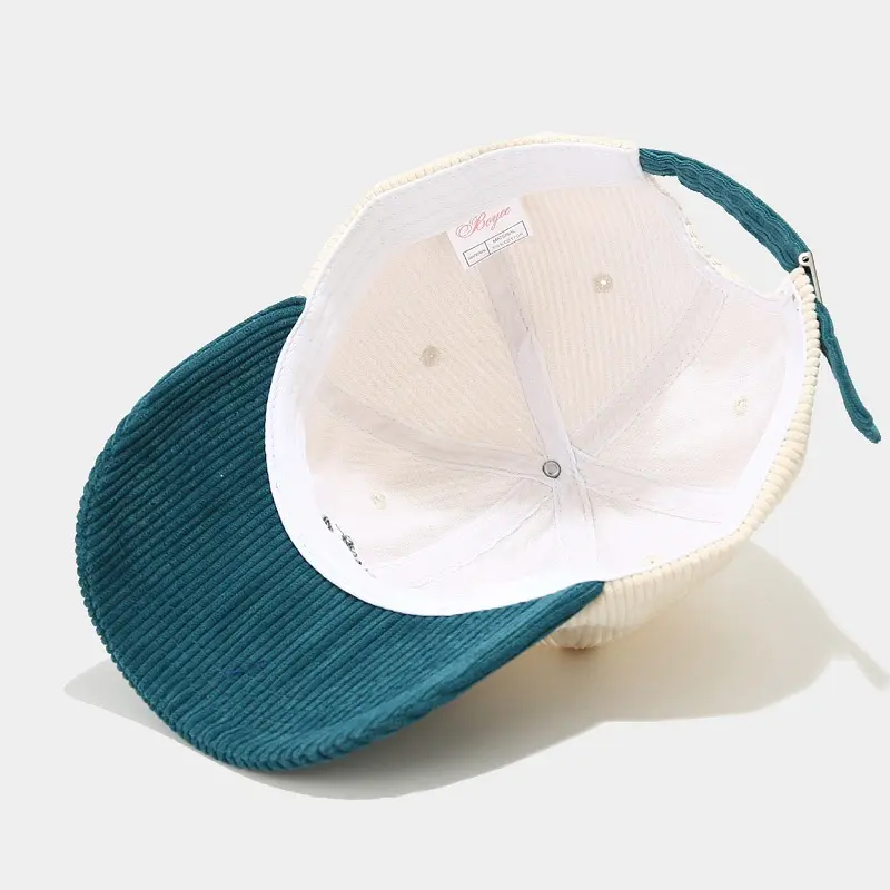 도매 커스텀 디자인 자수 로고 코듀로이 아빠 모자 빈티지 6 패널 야구 모자 패션 캐주얼 야구 모자
