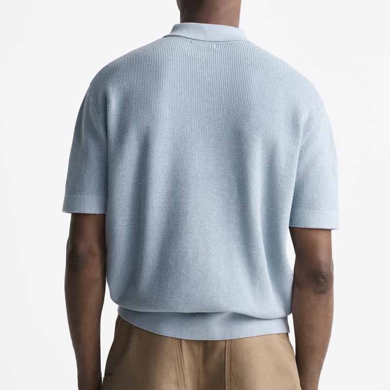 남성 니트웨어 폴로 셔츠 고품질 100%면 편직 폴로 칼라 디자이너