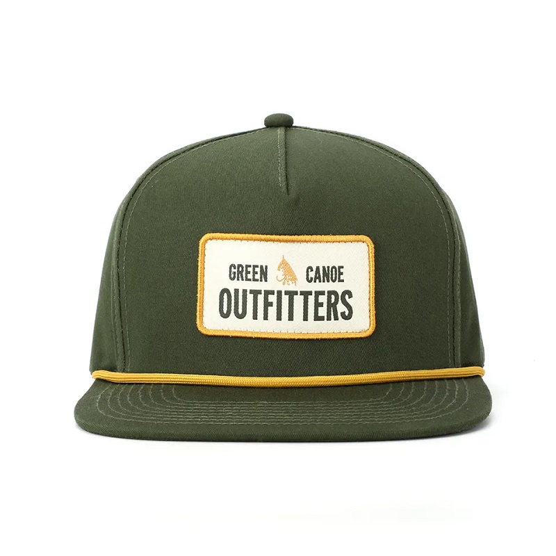 OEM 맞춤형 고품질 고급 클래식 5 패널 군대 녹색 면화 자수 짠 패치 로고 로고 스냅 백 캡 모자