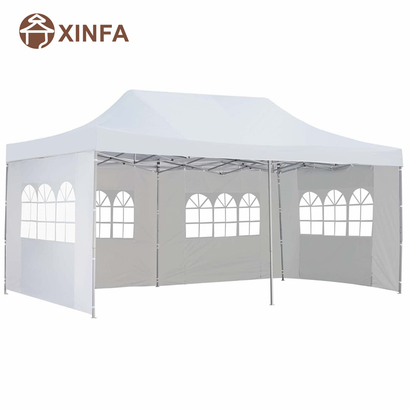 10x 20 ft 팝업 캐노피 파티 웨딩 전망대 텐트 대피소 4 개의 탈착식 측벽 흰색