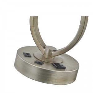 골동품 실버 마감재, 책상 램프, 편리한 콘센트 및 USB 포트가있는 수면 데스크 램프