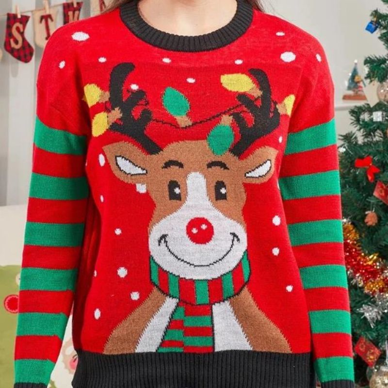 스토크 도매상-메리 풀 오버 니트 가족 커플 크리스마스 스웨터
