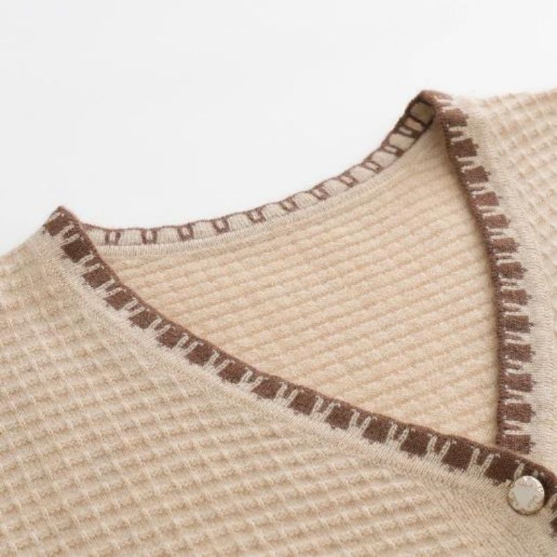 패션 여름 니트 카디건 탑 v 넥 단락 스웨터