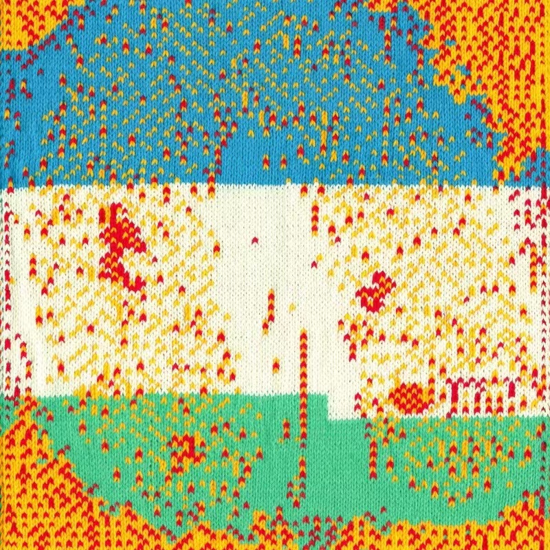 패턴 니트웨어/abstract art/loose, 혼란스럽고 역동적 인/happy 조합/color