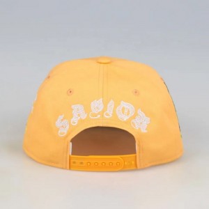 중국에서 만들기 남성용 6 개의 패널 스냅 백 야구 모자 Custom Gorras Snapbacks 자수 모자 노란색