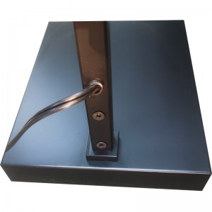 객실 옆에있는 소파에서 무광택 검은 마무리와 워터 워크 호텔 바닥 램프