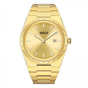 Baogela 40mm 브랜드 All Gold Stainless Steel Men \\\\ \'의 Wristwatch Classic Business 50m 방수 일본 운동 석영 남성 22801