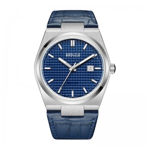 Baogela 40mm 남성 비즈니스 시계 석영 스포츠 캐주얼 한 정품 가죽 손목 시계 50tm 방수 남성 시계 relogio masculino 22802