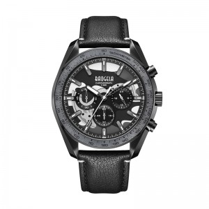 Baogela New Luxury Men Sport Quartz 남성 크로노 그래프 캘린더 일본 운동 50bar 최고 브랜드 시계 정품 가죽 손목 시계 22804