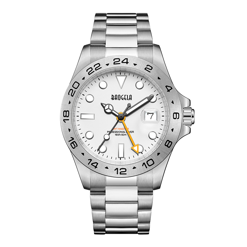 Baogela Men Luxury Watch 304 스테인레스 스틸 스위스 운동 빛나는 다이얼 50bar ashion 비즈니스 relogio masculino wristwatch 22806