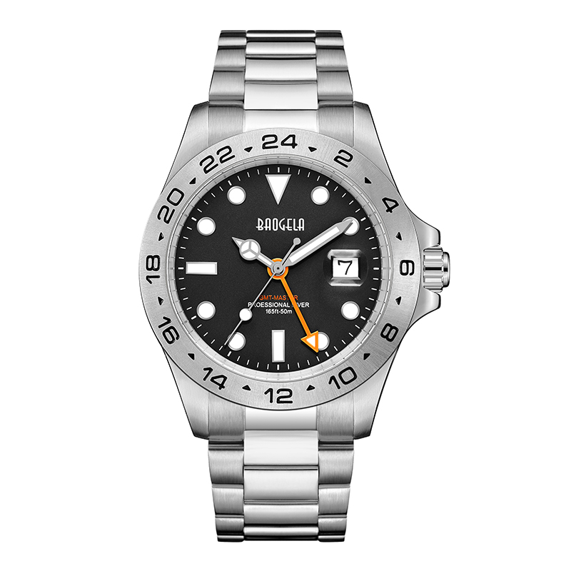 Baogela Men Luxury Watch 304 스테인레스 스틸 스위스 운동 빛나는 다이얼 50bar ashion 비즈니스 relogio masculino wristwatch 22806