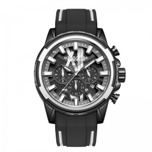 Baogela New Watches 남자 스테인리스 고무 스트랩 블루 워치 사람을위한 럭셔리 방수 크로노 그래프 손목 시체 음향 릴로 리오 22601